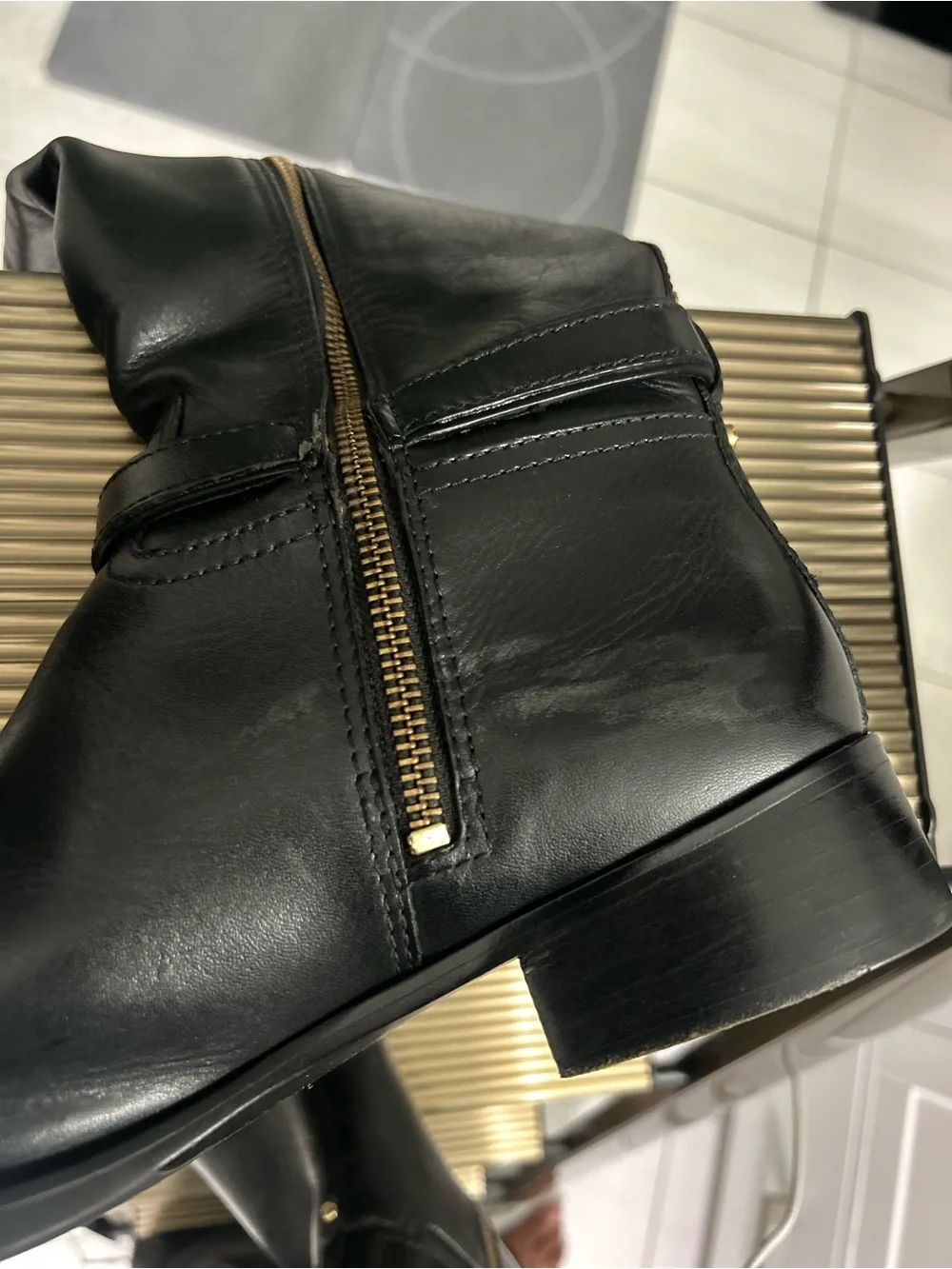 Like New! Tory Burch Black Leather Riding Boots